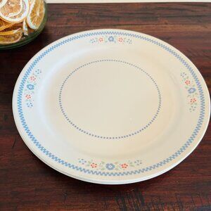3- Vintage Corelle Corning Needlepoint 10 1/4" Dinner Plates Cottagecore Country